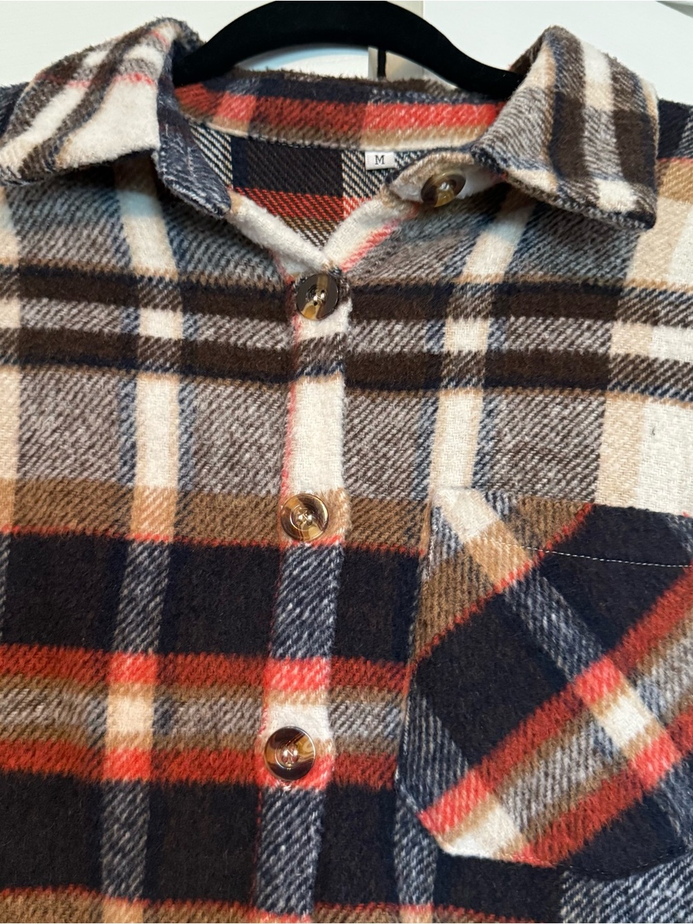 Plaid Button Up Shacket - Picture 4 of 6